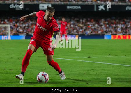 Spanish La Liga EA Sports soccer match Valencia vs Osasuna at Mestalla Stadium in Valencia, Spain. 24th Sep, 2024. 900/Cordon Press Credit: CORDON PRESS/Alamy Live News Stock Photo