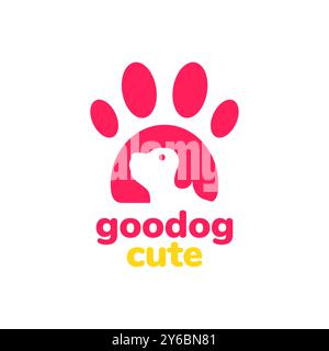 paw dog pets foot modern minimal colorful mascot logo icon vector illustration Stock Vector