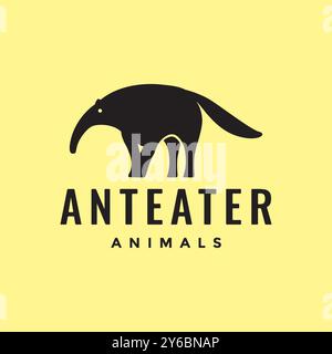 anteater animal wildlife ant food mascot simple logo vector icon illustration Stock Vector