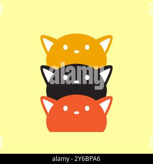 kitten pets colony pedigree cute colorful mascot cartoon simple logo vector icon illustration Stock Vector
