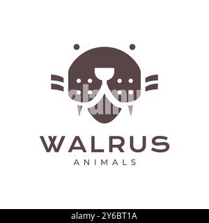 walrus head gang ocean beast modern minimal mascot logo icon vector illustration Stock Vector