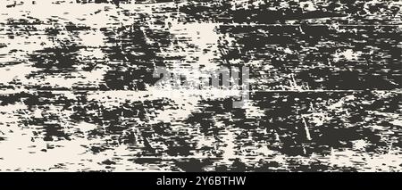 Old scratched vintage grunge texture, horizontal background. Vector illustration Stock Vector