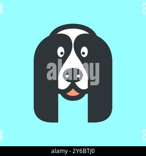 Cavalier King Charles Spaniel dog pets cute mascot cartoon colorful happy smile logo icon vector illustration Stock Vector