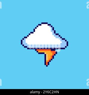 Pixel art Thundercloud game asset design Stock Vector