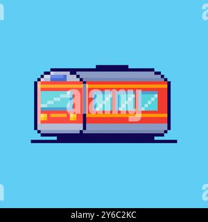 Pixel art train game asset design Stock Vector