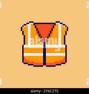 Pixel art safety vest game asset design Stock Vector