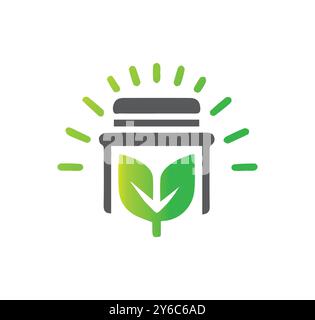 Green Sprout Logo Template vector icon Oil, gas and energy logo concept Stock Vector