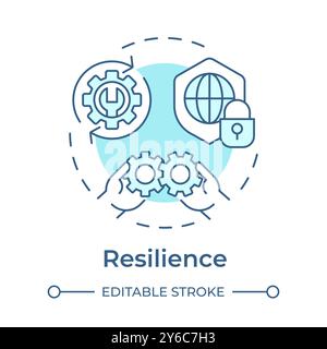 Resilience soft blue concept icon Stock Vector