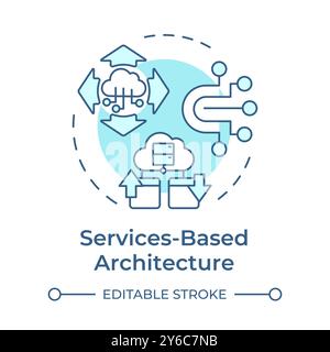 Services based architecture soft blue concept icon Stock Vector