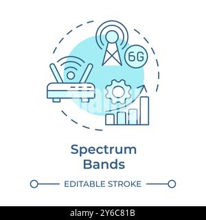 Spectrum bands soft blue concept icon Stock Vector