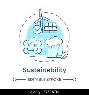 Sustainability soft blue concept icon Stock Vector