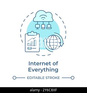 Internet of everything soft blue concept icon Stock Vector