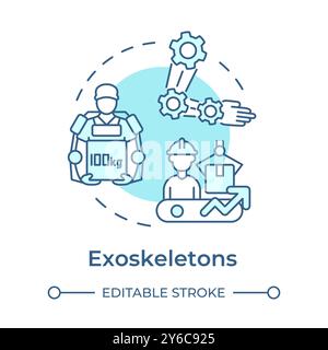 Exoskeleton soft blue concept icon Stock Vector
