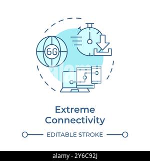 Extreme connectivity soft blue concept icon Stock Vector