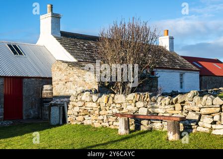 Dunnet, Scotland - November 12, 2023: View of Mary Ann's Cottage in Dunnet, Caithness, Scotland, UK. The museum offers a snapshot of life in the north Stock Photo