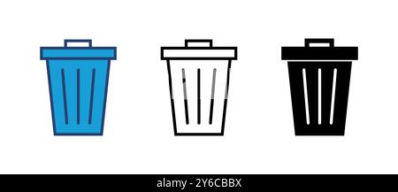Trash icon vector. trash can icon. delete icon vector. garbage Stock Vector