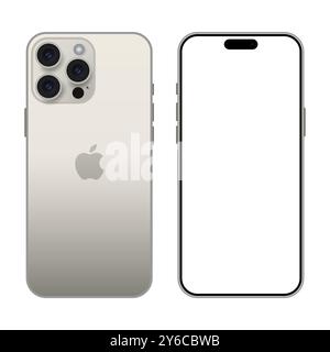Apple iPhone 16 Pro Natural Titanium Stock Vector