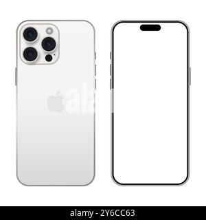 Apple iPhone 16 Pro White Titanium Stock Vector