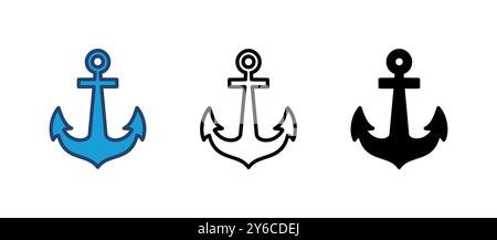 Anchor icon vector. Anchor symbol logo. Anchor marine icon. Stock Vector