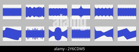 Different Abstract Shapes for Website. Set of Template Web Page Dividers. Separator on Landing Page. Isolated Vector Illustration Stock Vector