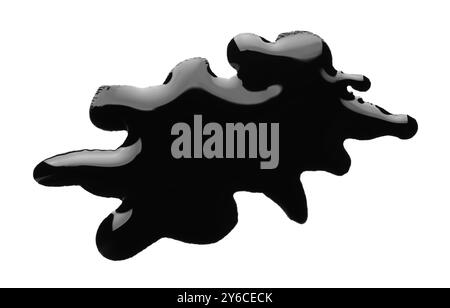 Blot of black printer ink isolated on white Stock Photo