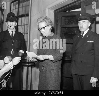 LADY BIRDWOOD VERE OF KING EDWARD VII HOSPITAL IN LONDON  /  ;  11 OCTOBER 1963 Stock Photo