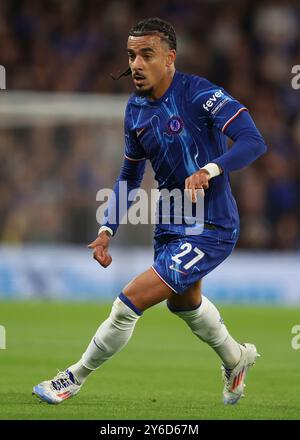 London, UK. 24th Sep, 2024. Chelsea's Malo Gusto during the Carabao Cup match at Stamford Bridge, London. Picture credit should read: Paul Terry/Sportimage Credit: Sportimage Ltd/Alamy Live News Stock Photo