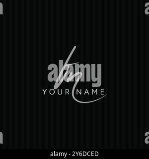 Simple Signature Logo for Alphabet FN - Handwritten Signature for Photography and Fashion Business Stock Vector