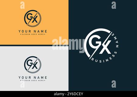 Creative Monogram for Initial Letter GX Logo - Minimal Vector Logo Template for alphabet G & X Stock Vector
