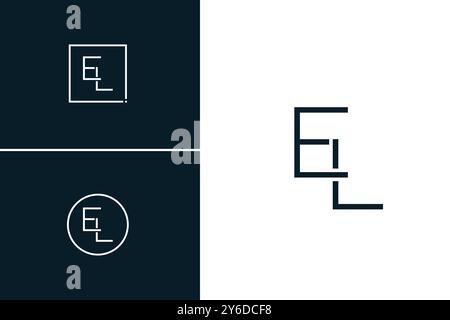 EL Vector Logo Template - Simple Icon for Initial Letter E and L Monogram Stock Vector