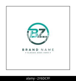 Abstract Letter BZ Logo - Initial Monogram Template for Alphabet B and Z Stock Vector