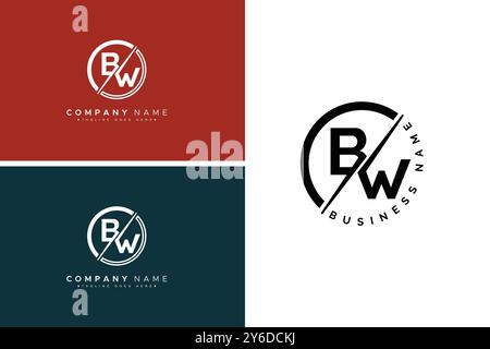 BW Minimal Vector Logo - Simple Business Logo for Monogram B and W Stock Vector