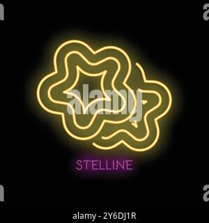 Neon light icon of stelline, traditional italian sweet christmas cookies Stock Vector