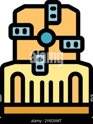 Modern windmill is providing sustainable and renewable energy to a bustling city, symbolizing the transition to clean power sources Stock Vector