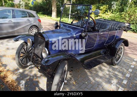 Ford Model T, an classic automobile that was produced by the Ford Motor Company. Early autumn, September, Netherlands. Stock Photo