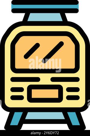 This icon features a modern tram, symbolizing urban transportation Stock Vector