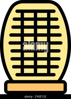 Simple icon of an electric mosquito killer lamp standing on a table, radiating light Stock Vector