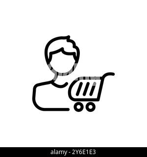 Consumer behavior icon. Editable stroke Stock Vector