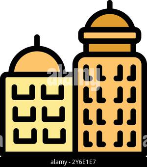 Modern building showcasing a blend of traditional architectural elements and contemporary design aesthetics Stock Vector