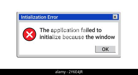 Error message on computer screen. System crash window. Stock Vector