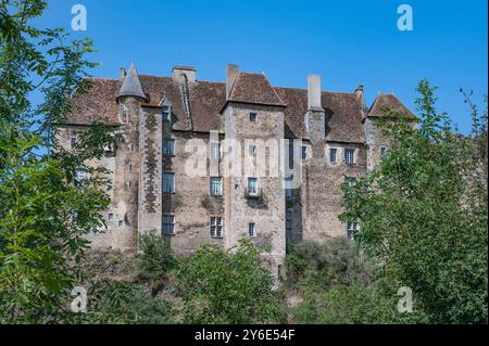 The castle Château de Boussac in the Creuse departement, where George Sand discovered the "Lady with the unicorn" Stock Photo