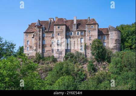 The castle Château de Boussac in the Creuse departement, where George Sand discovered the "Lady with the unicorn" Stock Photo