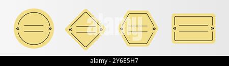 Yellow blank collection of empty quote frames. Stock Vector
