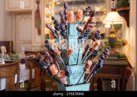 The dining hall of the Château de Boussac, a castle in the Creuse departement, France Stock Photo