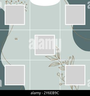 Beauty and Cosmetics Instagram Post Template - Social Media Carousel Stock Vector