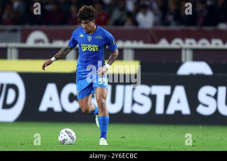 Torino, Italy. 24th Sep, 2024. Luca Marianucci of Empoli Fc in action during the Coppa Italia Round of 16 match between Torino FC and Empoli Fc at Stadio Olimpico on September 24, 2024 in Turin, Italy . Credit: Marco Canoniero/Alamy Live News Stock Photo