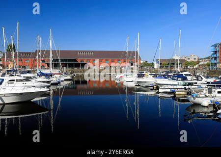 Swansea Maritime Quarter and National Waterfront Museum, Swansea, South Wales. Stock Photo