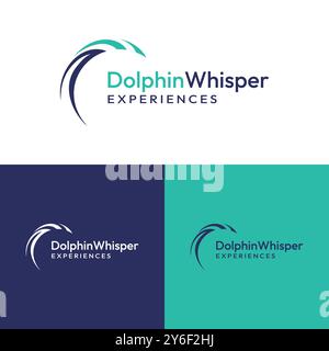 Delphine Whisper Experiences logo design Stock Vector