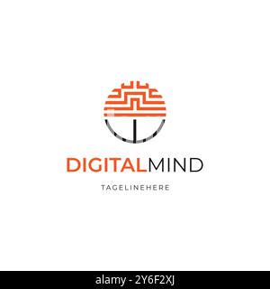 Digital Mind Creative Logo Design tech logo Stock Vector