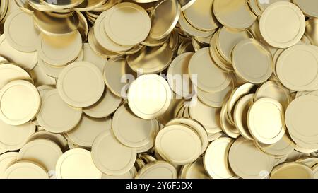 Gold coins. Blank. Background. 3d illustration. Stock Photo